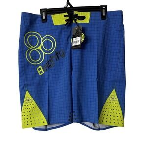 NWT 8eighty Hurricane Mens P-D880 Blue Board Shorts Swimming Trunks Size 34